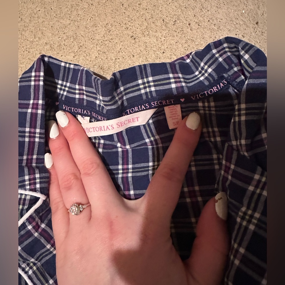 Victorias Secret Blue Plaid Pajama Set